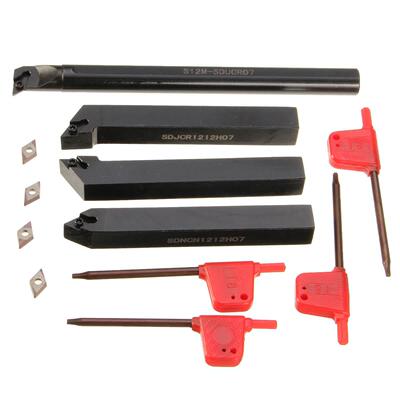 4件车削工具架数控车+4个T8扳手+4个DCMT070204HMYBC251刀片