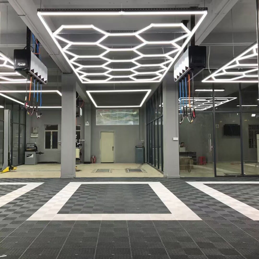 洗车店蜂窝灯可调光七彩造型