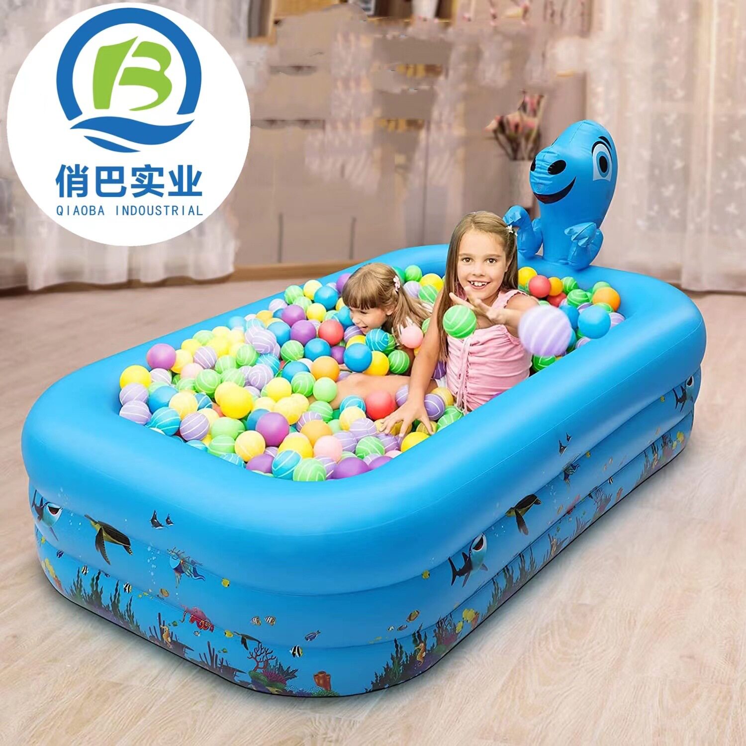 现有磨具 家庭泳池恐龙造型儿童夏季避暑戏水池 PVC充气海洋球池