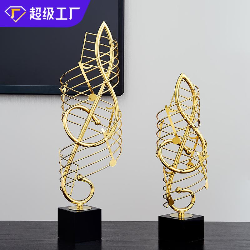 轻奢客厅音符高级感摆件创意家居高档小众金属装饰工艺品