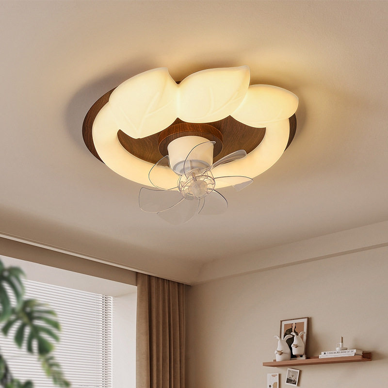 极简卧室吸顶风扇灯复古现代简约风客厅超薄隐形电扇灯带风扇吊灯