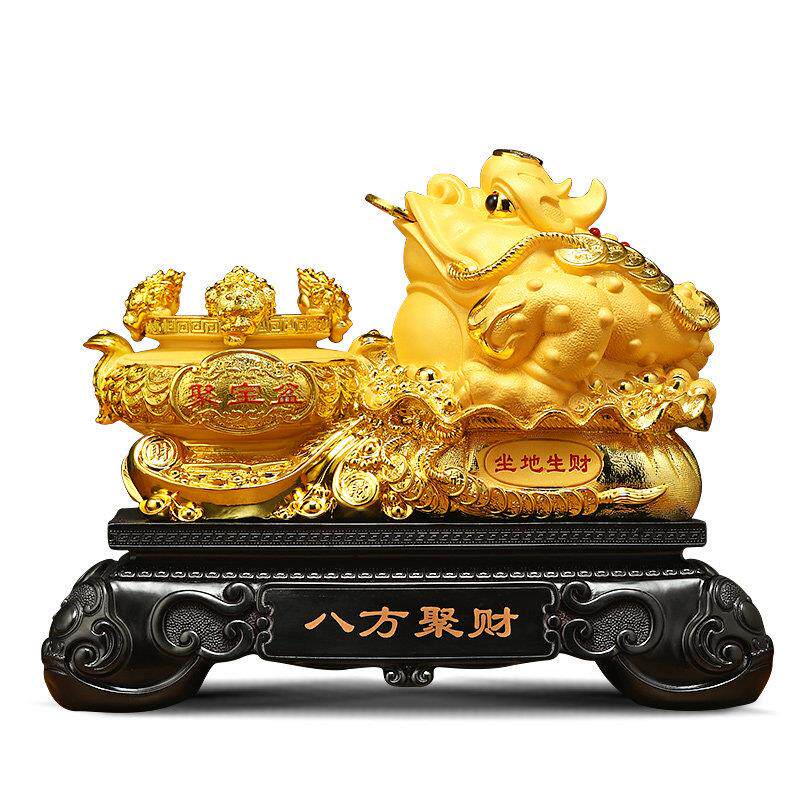 八方 聚财金蟾摆件招金BJ-20230蝉宝盆客厅办公室装饰店铺前聚台