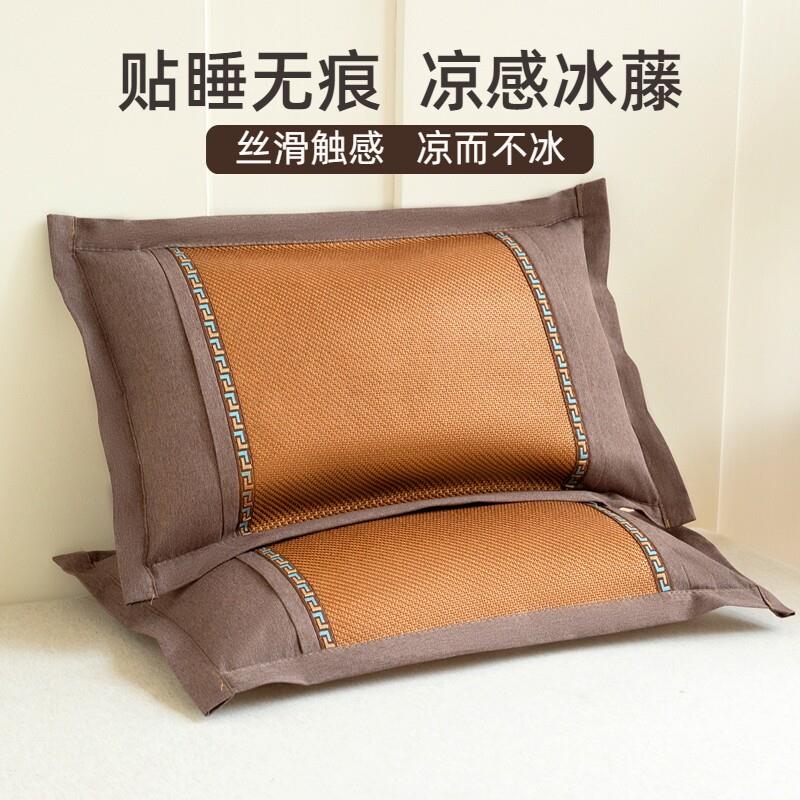 全麦皮壳枕头枕芯夏护天季荞冰凉丝席枕颈椎助睡眠专YL-NYLQM用硬