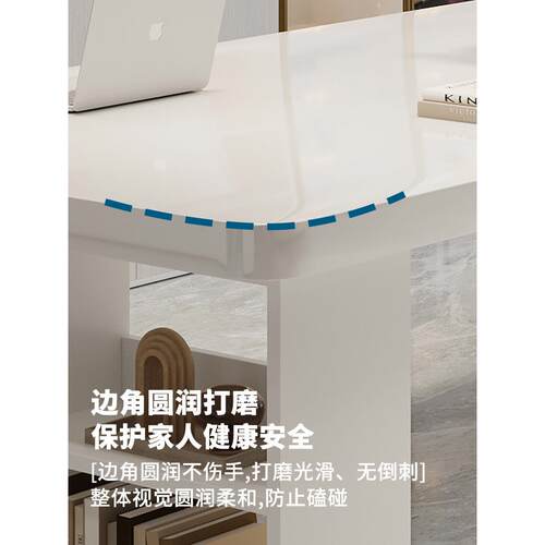 书柜20250205体实木书客桌厅大长桌白一色钢琴烤漆办公桌家用习桌