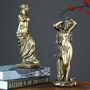 希腊女神装饰仿铜件塑艺ASS品像维纳斯摆美术生树脂工办公室书房