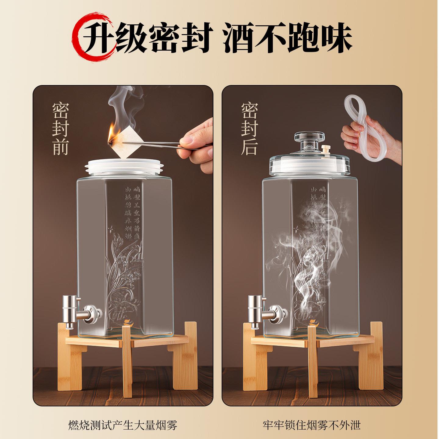 泡专用璃瓶酒高档药加厚带龙头白酒酒罐酒桶酒坛子酒瓶S1密封玻容