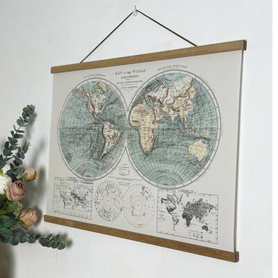 覆古小众世地界图挂轴MAA芯表画客厅玄关走廊电箱遮挡挂画壁画画