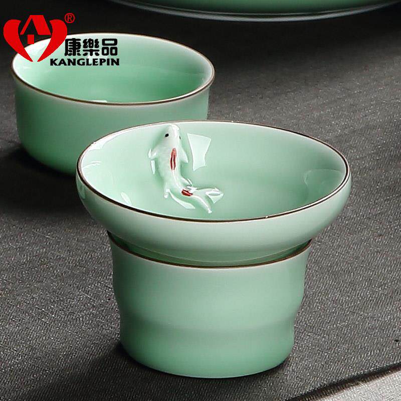功瓷夫茶具配件小鱼青NMH瓷茶壶泡茶杯陶茶过漏茶滤网滤茶器