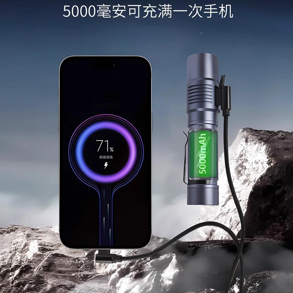 视睿A21变远射超强磁亮光手电筒充电多外功能吸户手电筒21ROXANE-