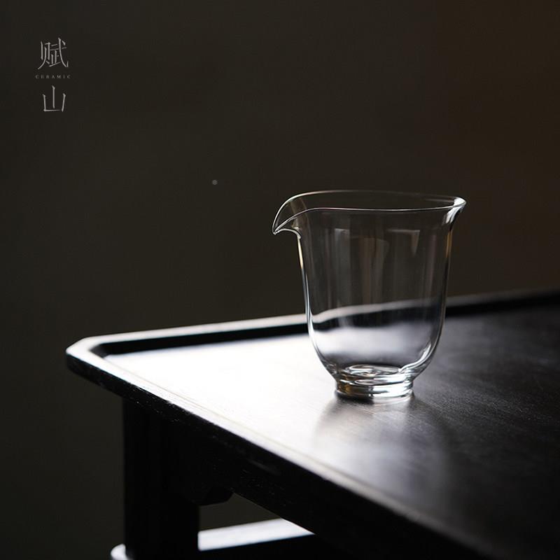 玻璃公道杯 耐热加口分茶器 右手款泡厚茶配件TYP 银包设计