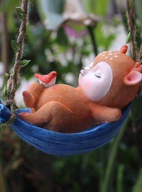 可爱小鹿挂件户外庭院花园林别墅布景观吊件阳台动物装饰摆饰礼物