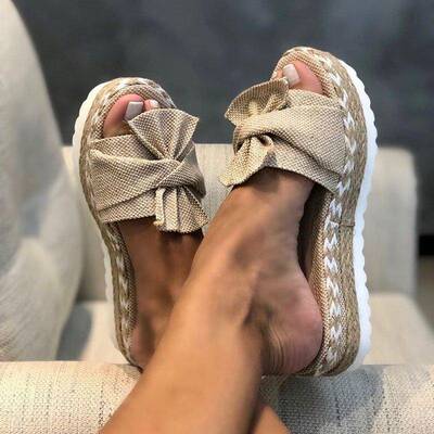 极速Women Bowknot Sandals 2022 Summer Casual Daily Comfy Sli