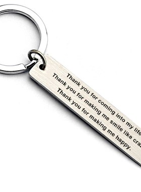 Gift for girlfriend boyfriend thank you letter Keychain