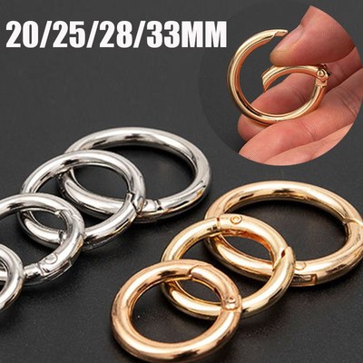 10Pcs Metal O Ring Spring Clasps Openable Round Carabiner Ke