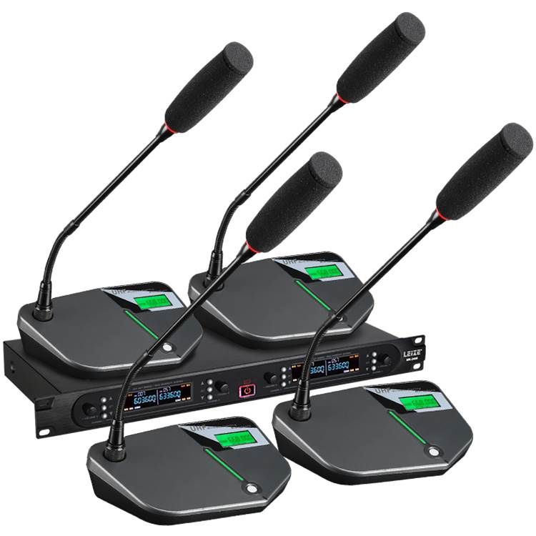 无线话筒 一拖四U段鹅颈台式1拖4桌面演讲调频专业会议话筒麦克风