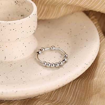 316 Stainless Steel Anti Anxiety Ring Fidget Ring for Women
