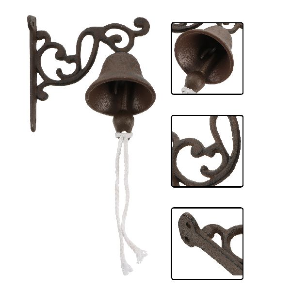 Bell Doorbell Iron Cast Door Shaking Manually Wall Rustic