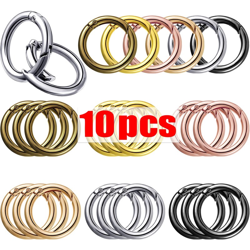 10pcs Metal O Ring Spring Clasps for DIY Jewelry Openable Ro