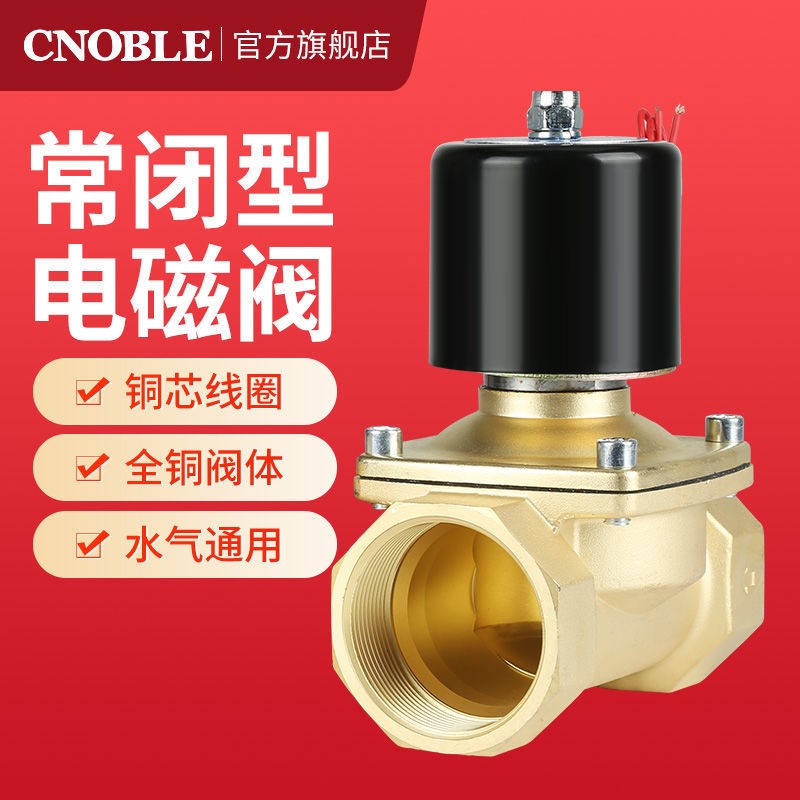 纯铜常闭电磁阀2分4分6分1寸气阀1.5寸AC220VDC24VDC12V水阀现货
