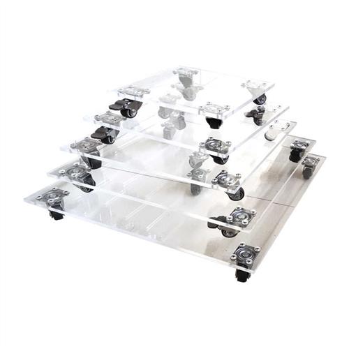 可移动花盆托盘圆形带轮搬运推车压克力方形花盆底座万向轮周转车