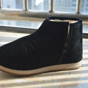 家居加特厚包跟男休闲拖鞋 特厚保暖脚老人鞋 传统高筒手工棉鞋 冬季