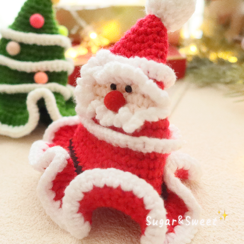 猫咪耶诞节帽子项圈围兜狗狗饰品衣服编织手工装扮宠物围巾围脖