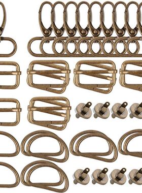 25/40/56PCS Metal Snap Hooks Buckle Belt D Rings Keychain Tr