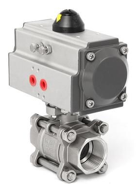 爆品丝扣不锈钢气动球阀304内螺纹高温三片式ATGT执行器快开Q61品