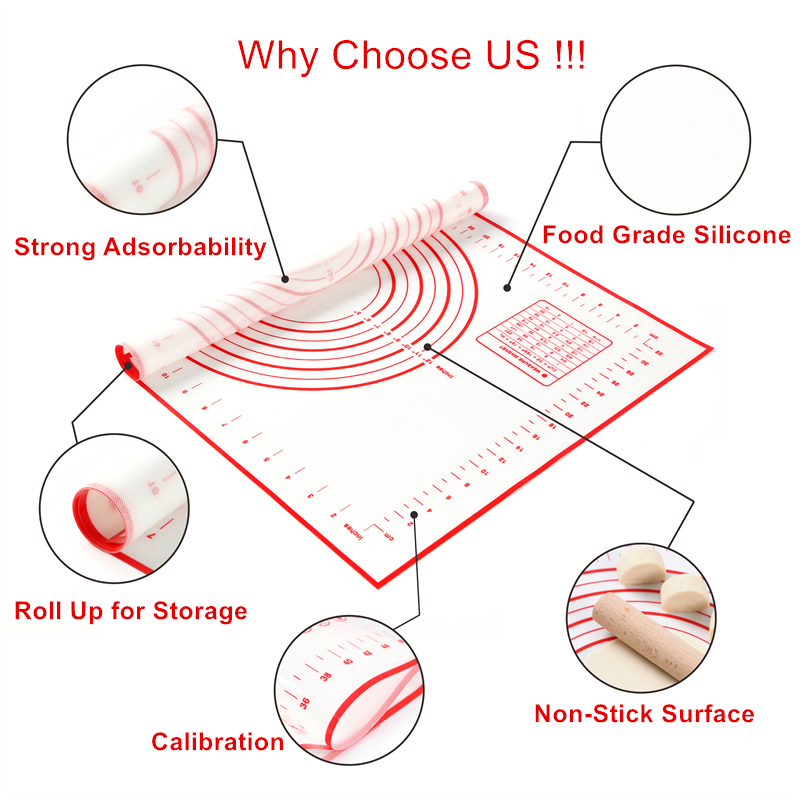 Silicone Baking Mat Pizza Dough Maker Pastry Kitchen Gadgets