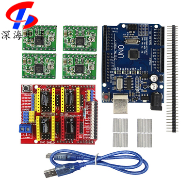 3D印表机unfo V3控制板cnc shield 4个a4988雕刻机电机驱动套件