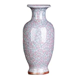 中式仿古红色钧瓷景德镇陶瓷花瓶摆件客厅博古架玄关装饰小号摆设