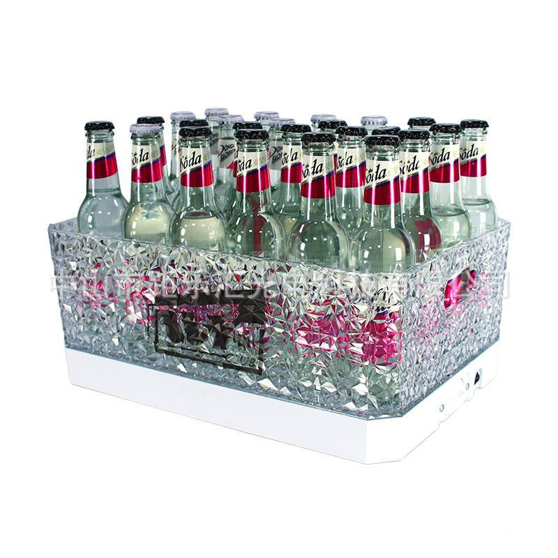 酒吧ktv发光桶香啤槟力酒框led透明SSA121冰纹加厚防摔亚冰克铁艺