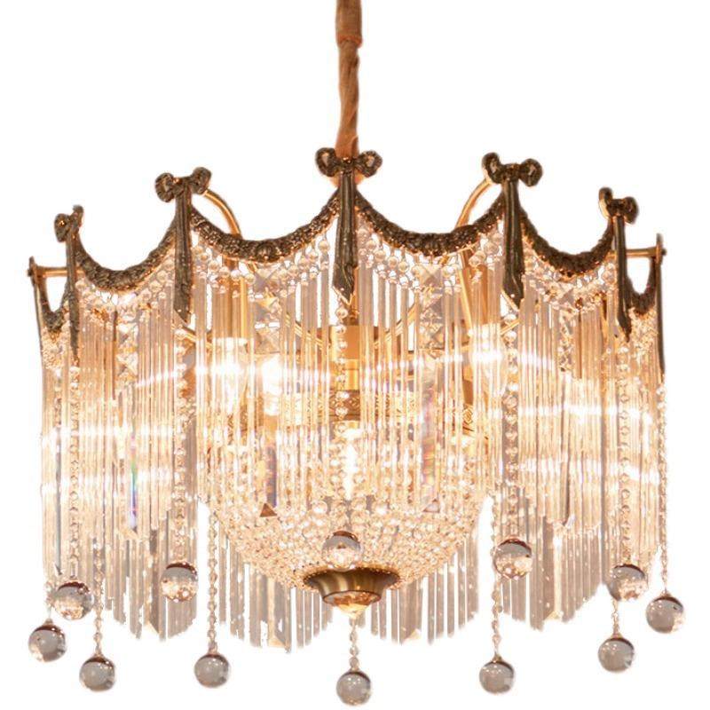 法式复古全铜水晶灯美式宫廷风奢华别墅客厅餐厅卧室梦幻欧式吊灯,家装灯饰光源,智能吊灯,淘宝优惠券,粉丝福利购,淘宝优惠卷