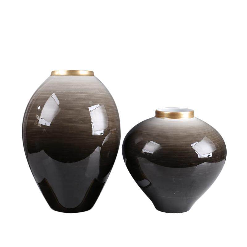 新中式轻奢手绘陶瓷花瓶摆件玄关电视柜样板房酒店家具城软装饰品,橡塑材料及制品,工业陶瓷,淘宝优惠券,粉丝福利购,淘宝优惠卷