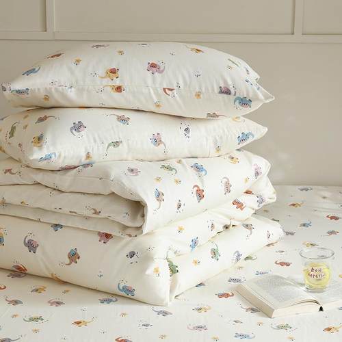 单品母婴级全棉双层纱单品被套单件柔软亲肤单人被罩枕套床单