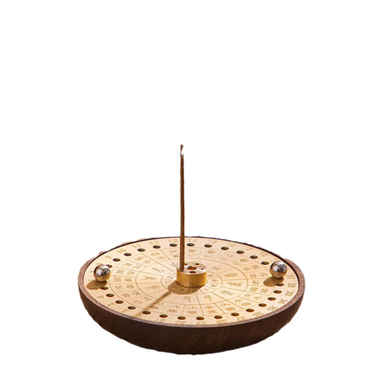 二十四节气黄铜香炉平底家用摆件安泰木质工艺品香熏底座香插,餐饮具,茶道/香炉,淘宝优惠券,粉丝福利购,淘宝优惠卷