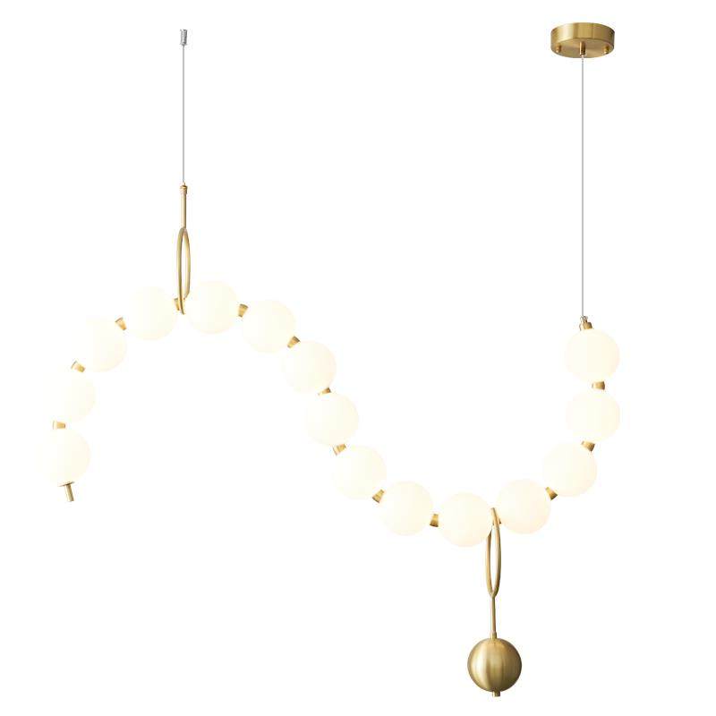 客厅吊灯网红轻奢创意设计师餐桌吧台吊线灯法式珍珠串全铜灯具,家装灯饰光源,智能吊灯,淘宝优惠券,粉丝福利购,淘宝优惠卷