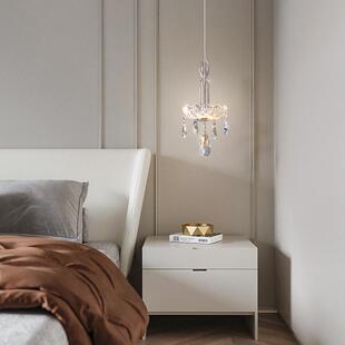 卧室床头小吊灯法式轻奢水晶长线吊灯网红高级感电视背景墙装饰灯