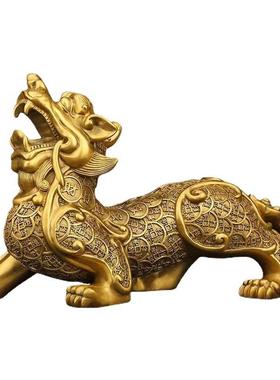 铜貔貅摆件一对皮丘家居装饰客厅办公桌店铺公司开业工艺礼品大号