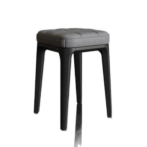 家用凳子现代简约餐凳客厅可叠放加厚塑料板凳久坐舒服软包方坐凳