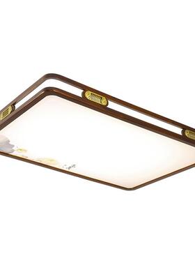 新中式1米大圆形客厅吸顶灯中国风卧室LED灯简约房间实木中山灯具