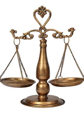 仿古工艺品装饰品铁艺摆件天平款式做旧复古桌面立式置物架