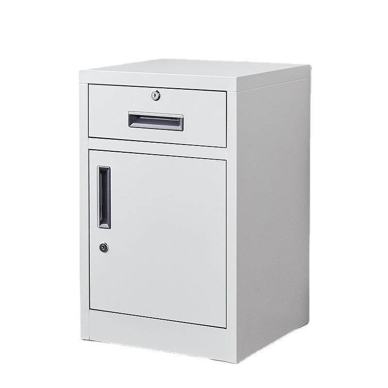 带锁文件柜铁皮小矮柜钢制资料办公柜子储物桌下抽屉柜床头收纳柜