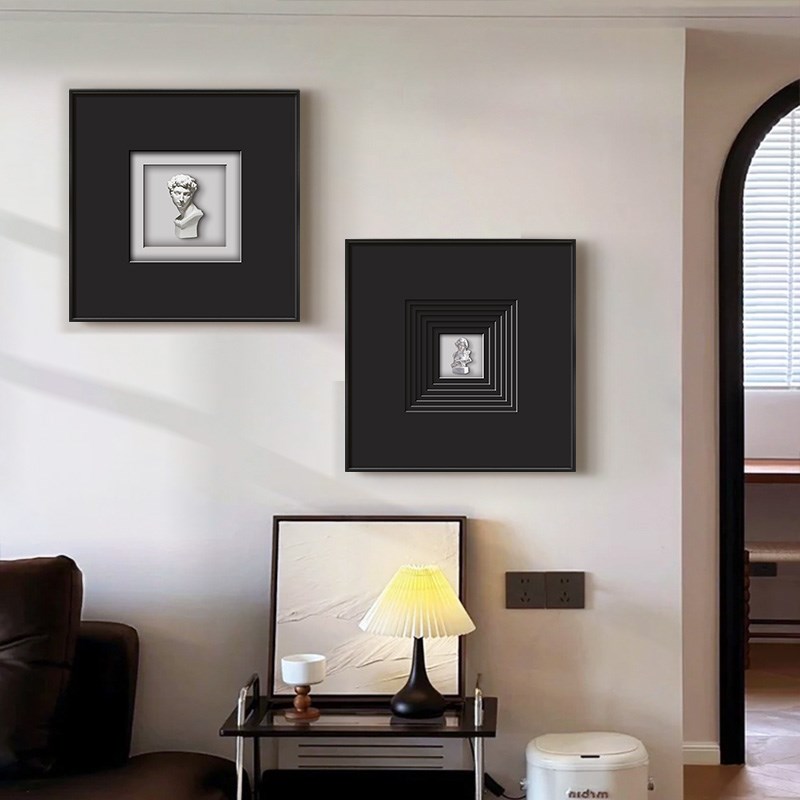 速发黑白立体抽象客厅装饰画希腊人物餐厅雕塑实物画书房卧室挂件图片