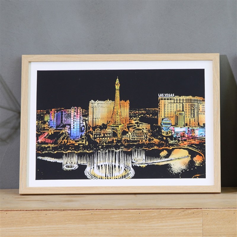 速发7YA夜景16寸原开画框黑木客厅8色木纹简约画框挂墙41*2cm