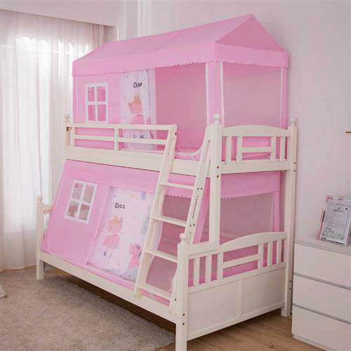 速发高低床蚊帐下款儿摔子母床支架防童双层床上新铺孩公主遮光床