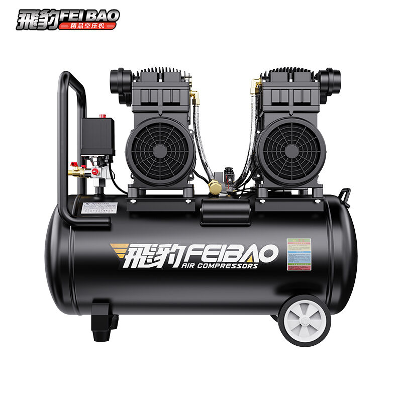 速发厂家飞豹FEI缩音无油空压机2X16L0W-600大型空气压静机工厂汽