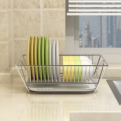 速发0收不锈钢碗碟沥水架厨房置物架放碗盘4功架晾碗架多纳能沥水