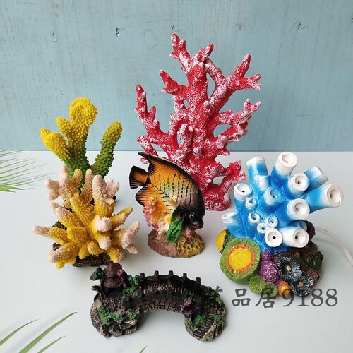 速发6B76酒鱼珊瑚水族玻璃脂缸地台装饰造景玄关树柜家居海鲜店铺