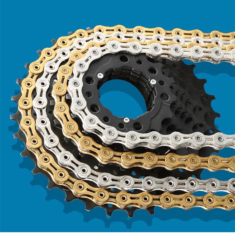 速发RWROK半地公路自行车链条10速11速超轻金色山镂空配魔术扣